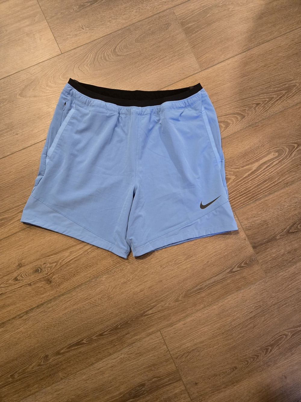 Nike Pro Men’s Sky Blue Athletic Shorts with Black Waistband